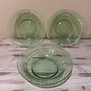Pyrex Festiva Spring Green Swirl Glass Cereal Soup Salad Bowl Set of 3